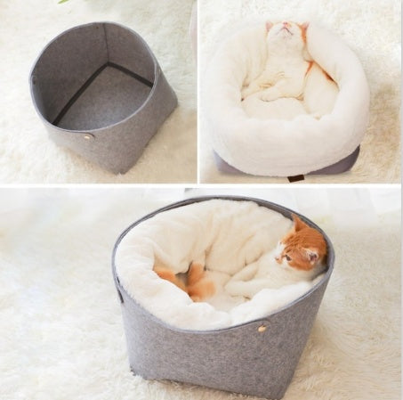 Cozy Haven Plush Pet Bed – Ultra-Soft & Warm Nest for Cats & Small Dogs